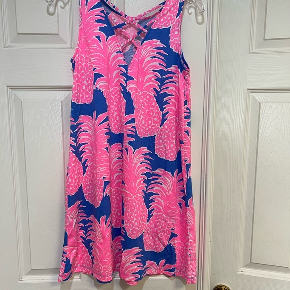 NWNT Lilly Pulitzer‎ Kristen Swing Dress Little Flamenco Blue Haven Pineapple S - Picture 5 of 10